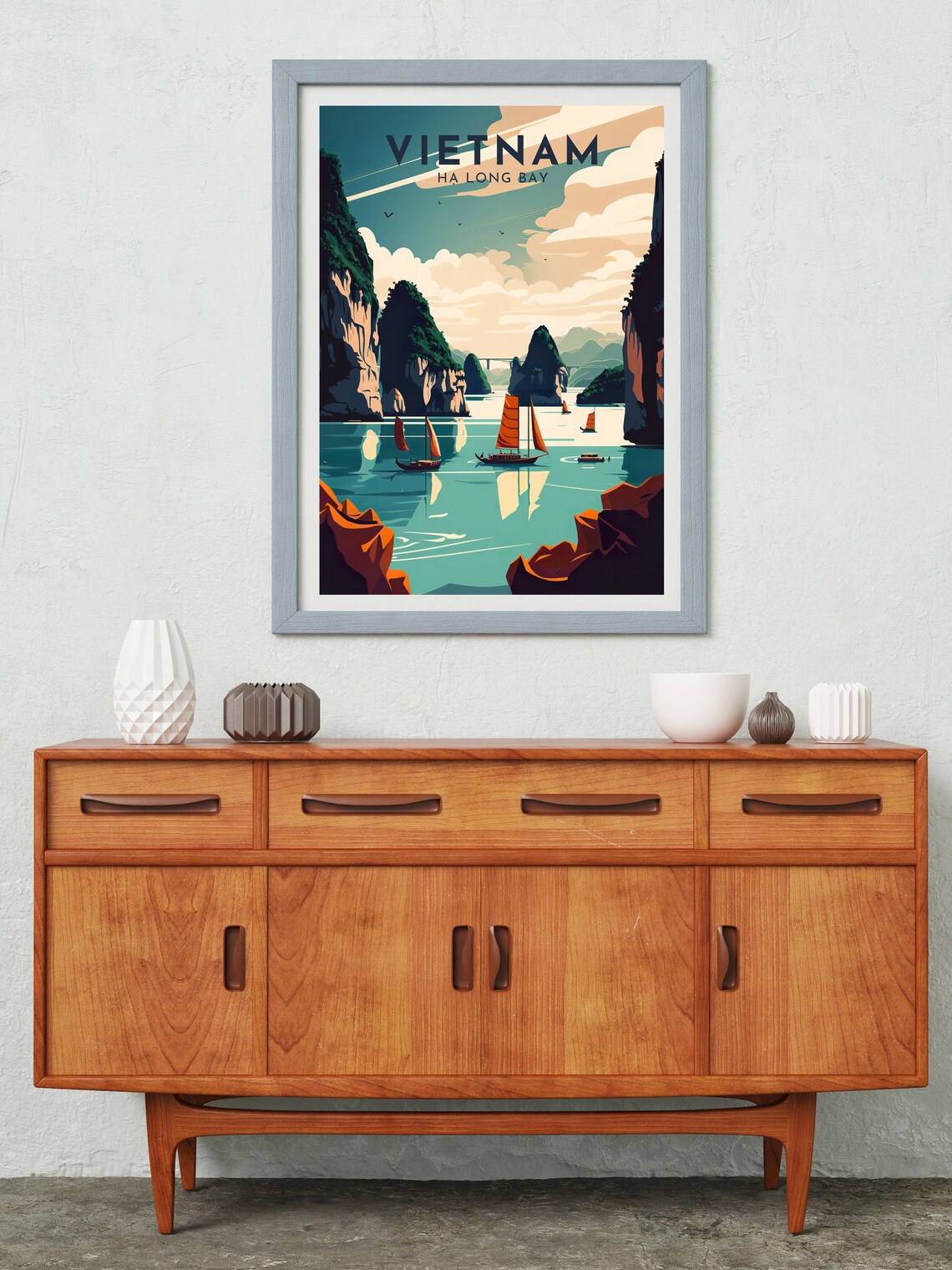 Vietnam Retro Travel Poster, Ha Long Bay - Image 2