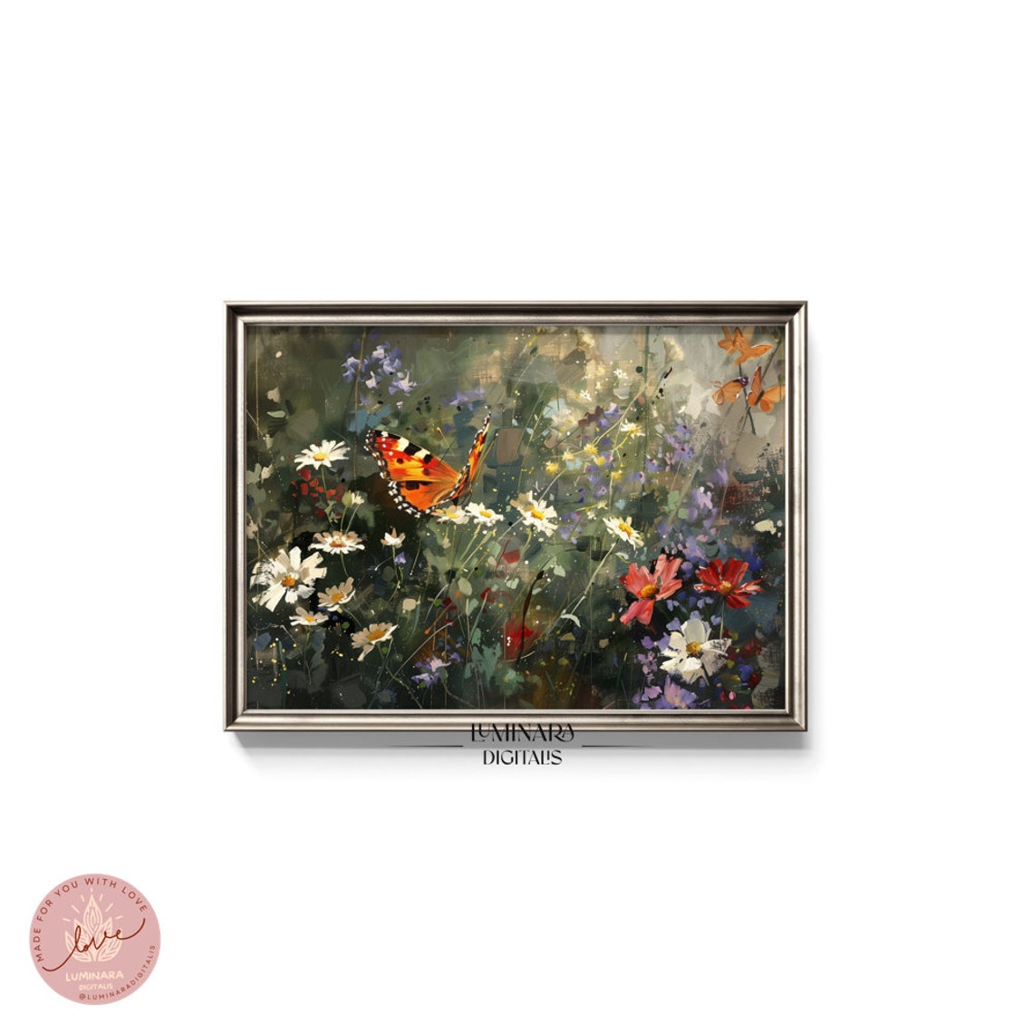 Wall Art Vibrant Meadow Butterfly Art Impressionist 130 Image Wall Decor For Homeoffice - Image 5