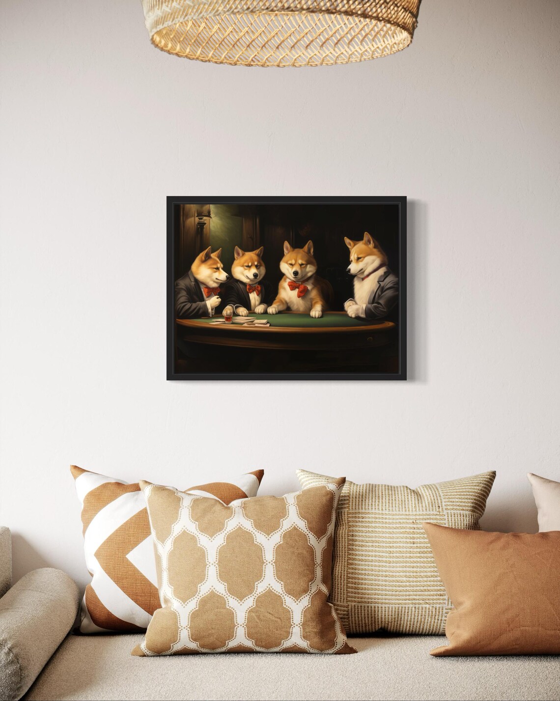 Shiba Inu Playing Cards Humor Wall Art Print - Image 2