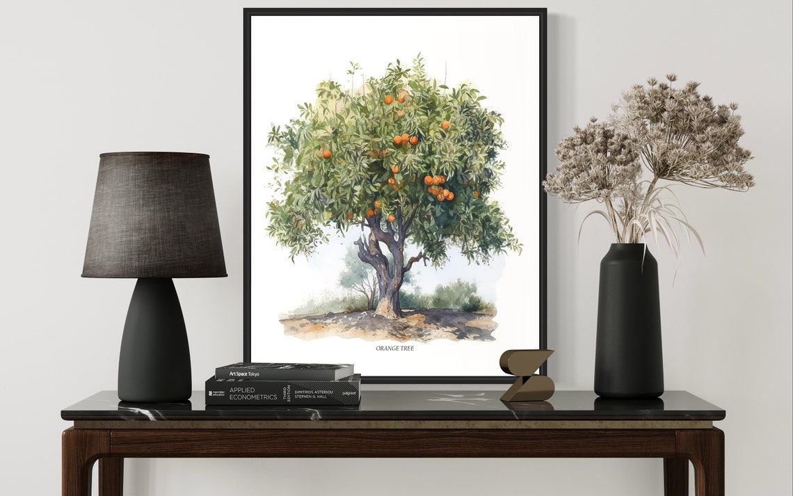 Orange Tree Art Print Orange Tree Wall Art Poster - Image 2