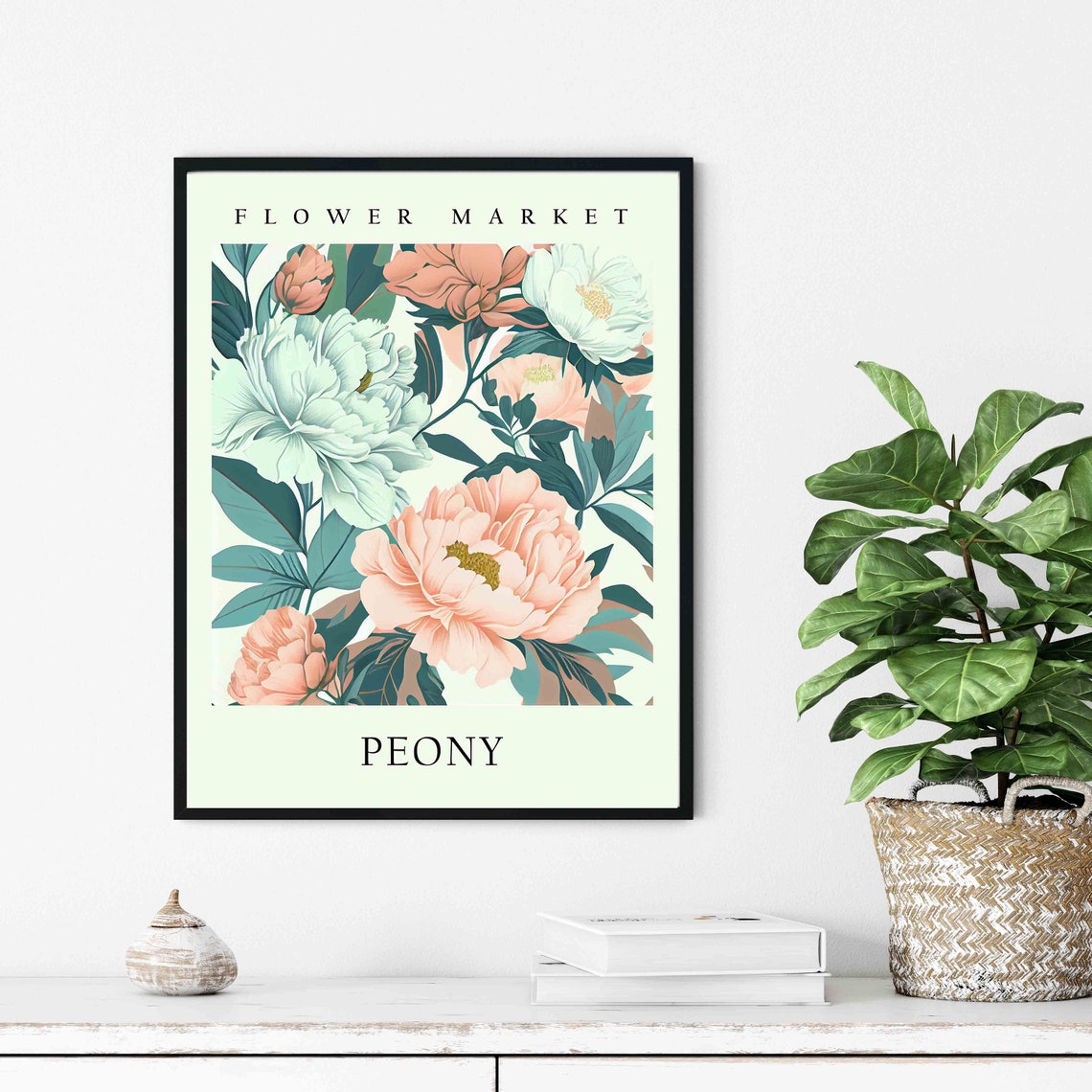 Peony Blush Layered Petals Botanical Flower Market Pastel Art Print - Image 2