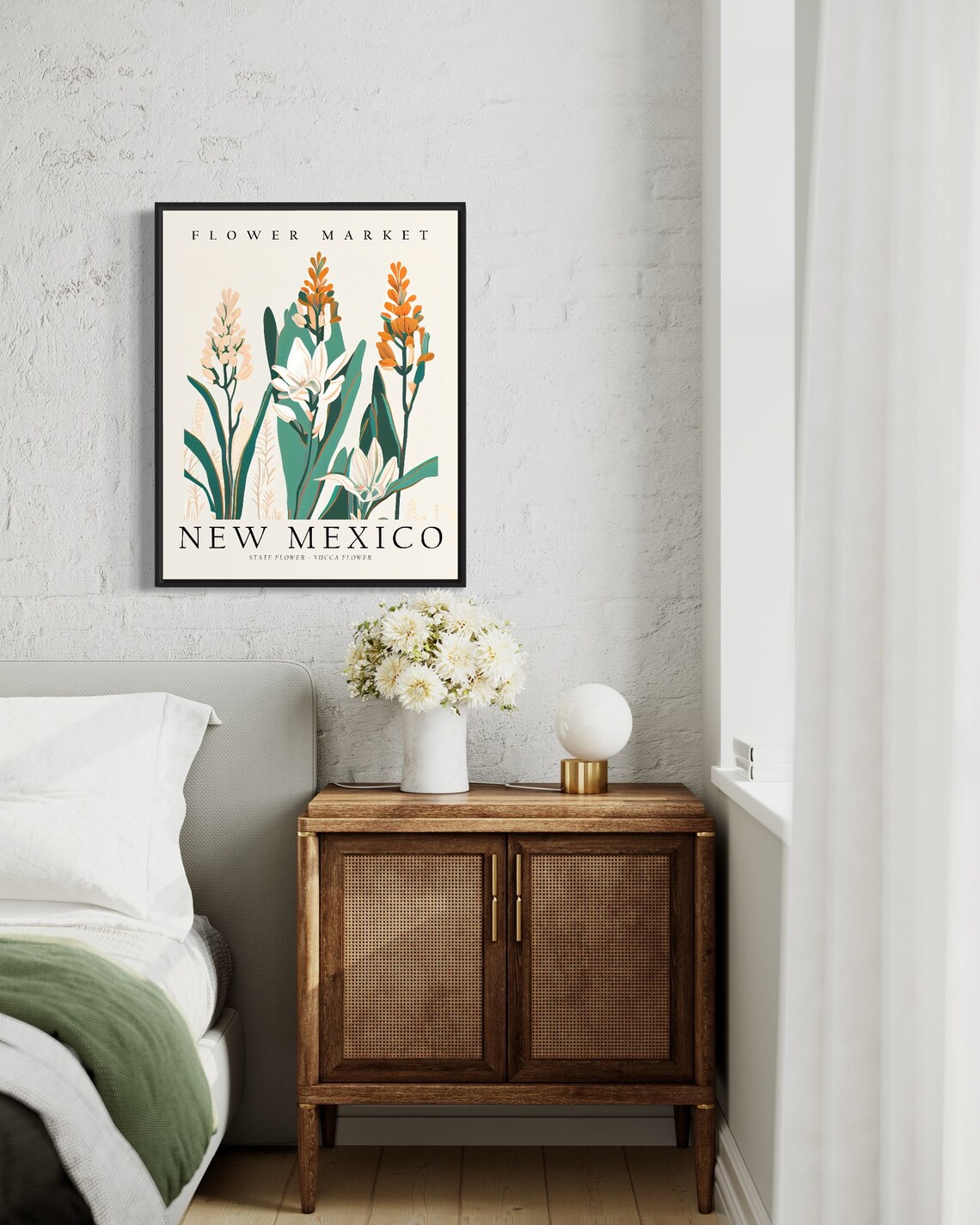 New Mexico State Flower Yucca Flower, 1960s Art Print - Image 3