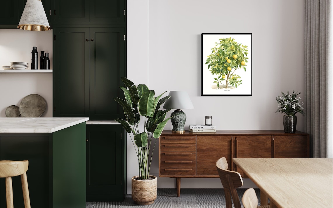 Lemon Tree Wall Art Print, Kitchen Fruit Decor - Image 3