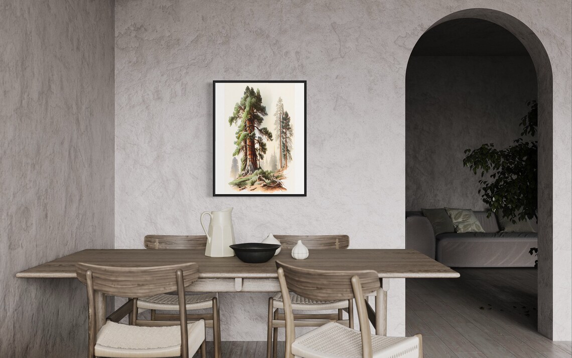 Giant Sequoia Tree Art Print, National Park Poster - Image 3