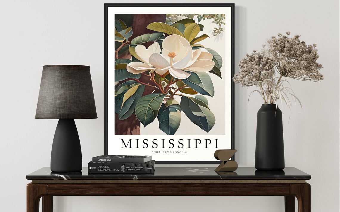 Mississippi State Tree Southern Magnolia Art Print - Image 2