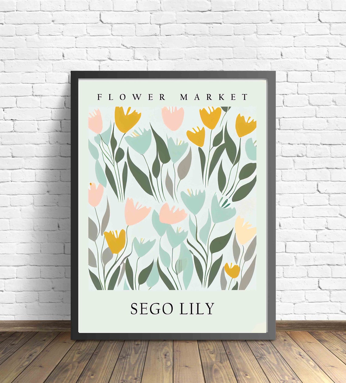 Sego Lily Pastel Tulip Blooms Botanical Flower Market Wall Art