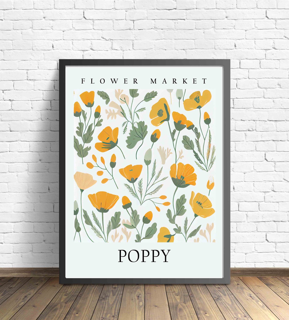Poppy Yellow Wildflower Botanical Flower Market Pastel Print