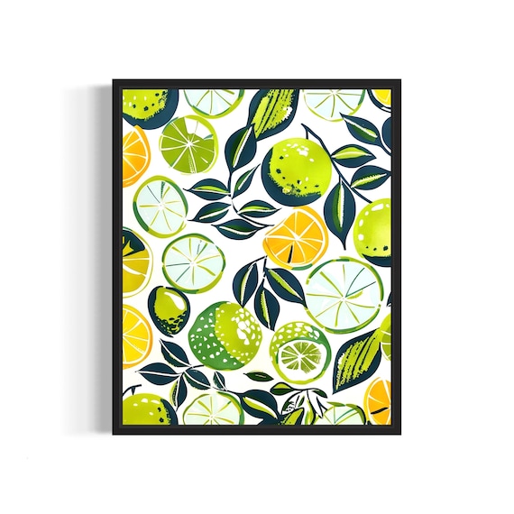 Lime Poster Art Print, Kitchen Fruit Decor
