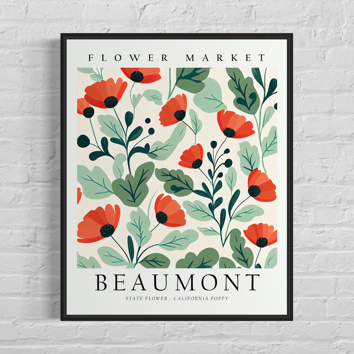 Beaumont California Flower Market Orange California Poppy Poster
