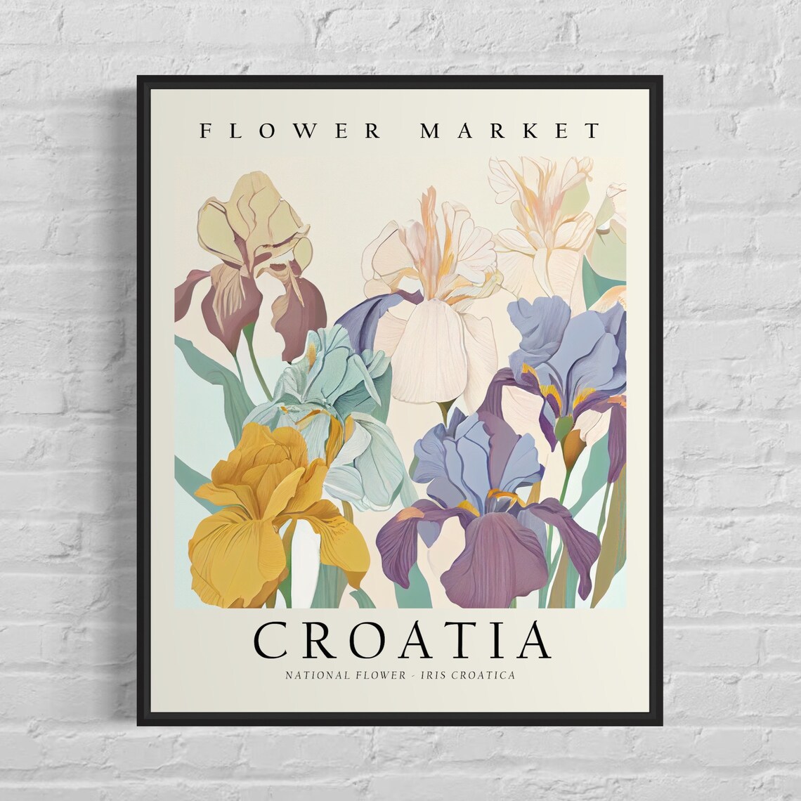 Croatia Flower Market Botanical Art Print