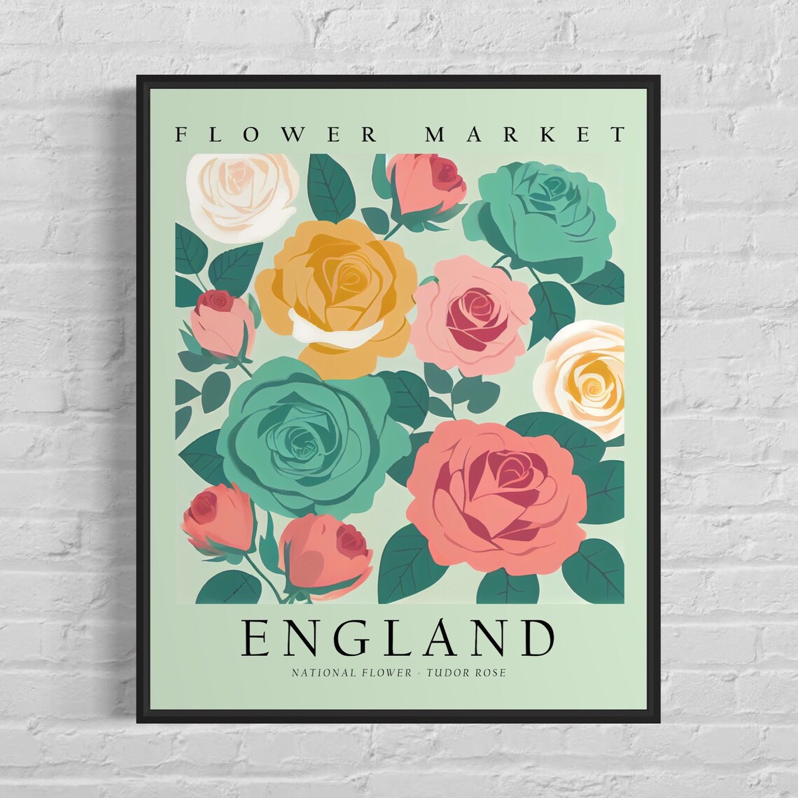 Tudor Rose England Flower Market Art Print