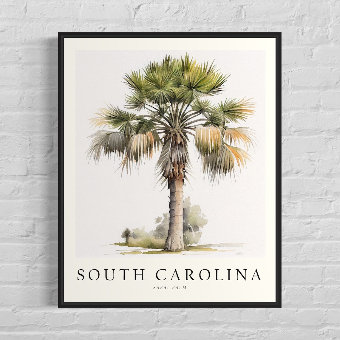 South Carolina Sabal Palm Tree Art Print