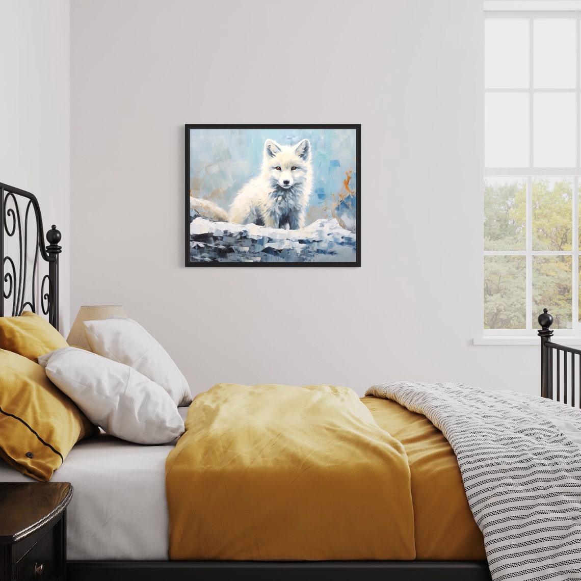 Artic Fox Poster Art Print Winter Scenery Artwork Wall Art Painting - Image 2