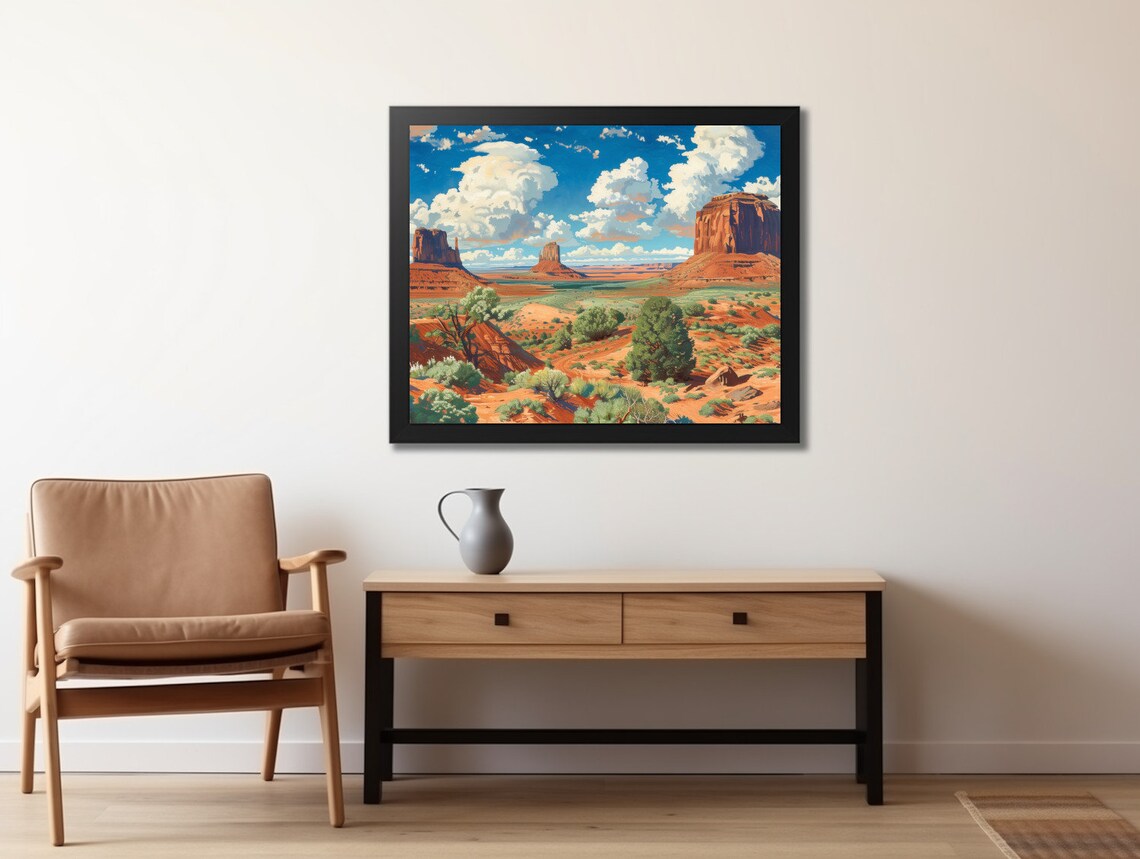 Red Rock Desert Buttes Painting Arizona Southwest Landscape Poster - Image 2