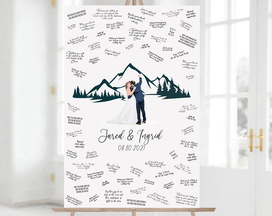 Farm Wedding Venue Guest Book Alternative Illustration Poster - Image 4