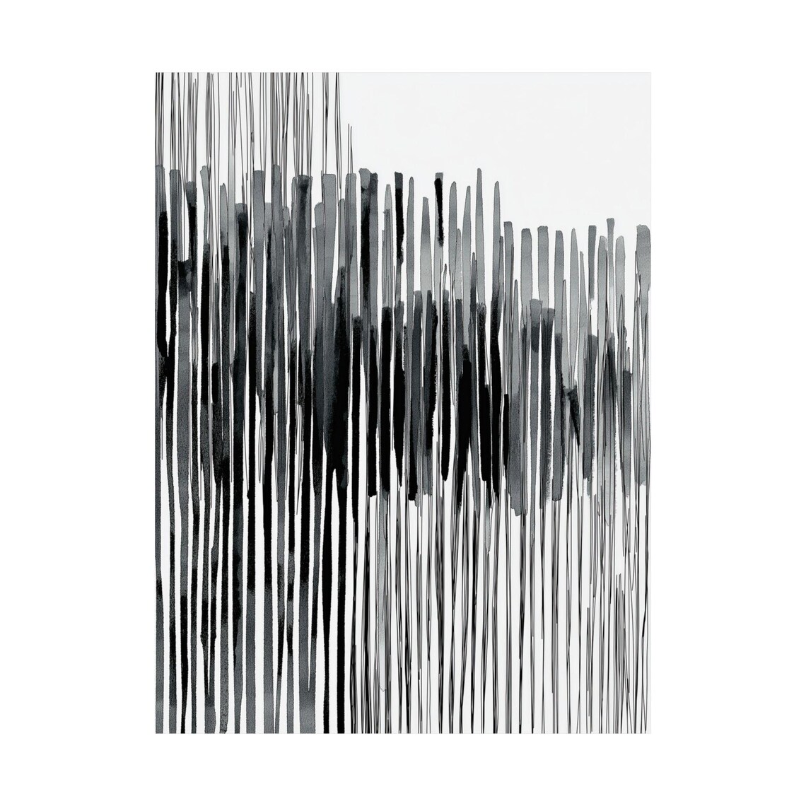 Black And White Abstract - Minimalist Line Painting