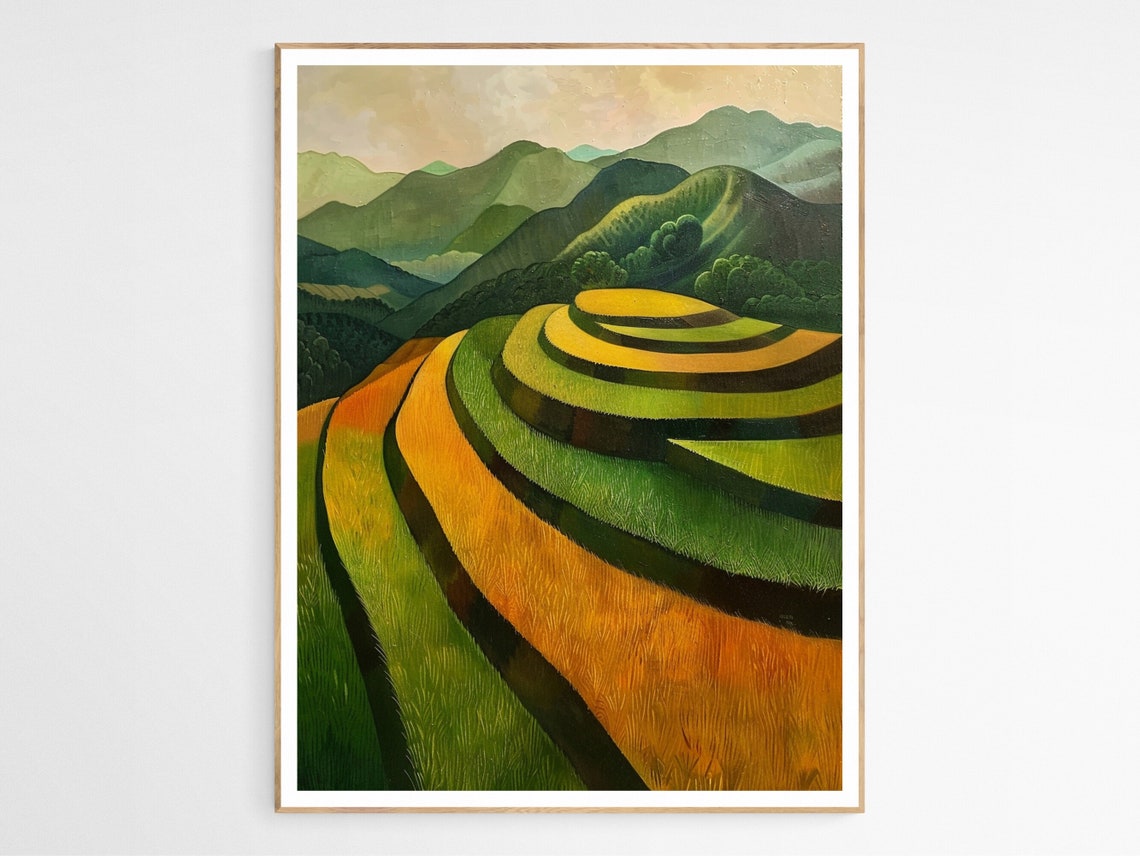 Abstract Scene Of Banaue Rice Terraces The Philippines Art Print Home Decor Unique Birthday Gift