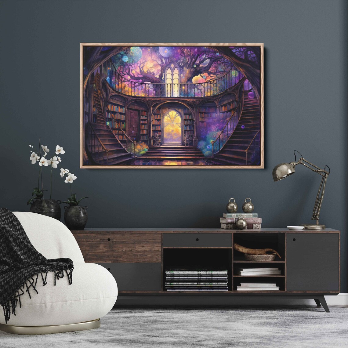 Magical Enchanted Library Tree Of Knowledge Poster - Image 3