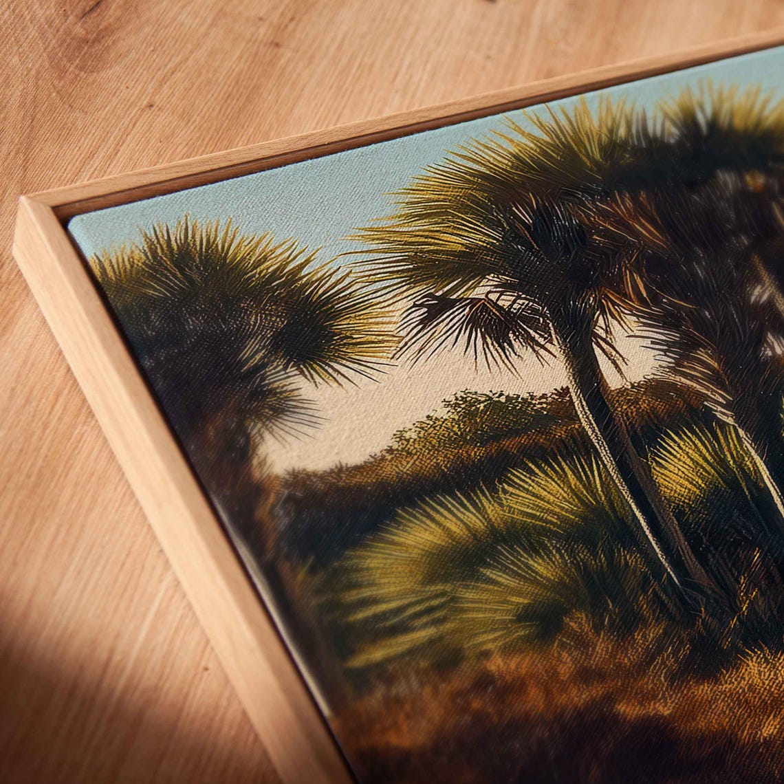 Kiawah Island Beach Scene Wall Art Print Palm Trees Golden Sands Ocean Waves - Image 2