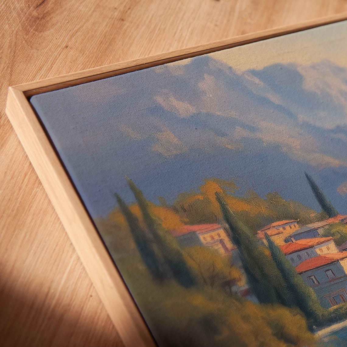 Lake Como Wall Art Print Charming Villas Hazy Sunset Blue Waters Serene Landscape - Image 2