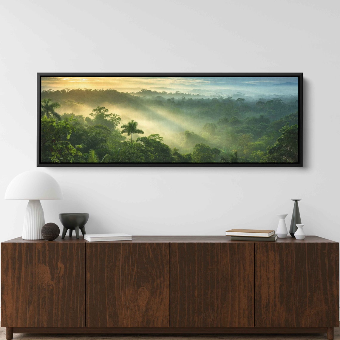 Panoramic Rainforest Canopy At Sunrise Wall Art Print Tropical Landscape Jungle Poster Rainforest Foliage Ready To Hang - Image 2