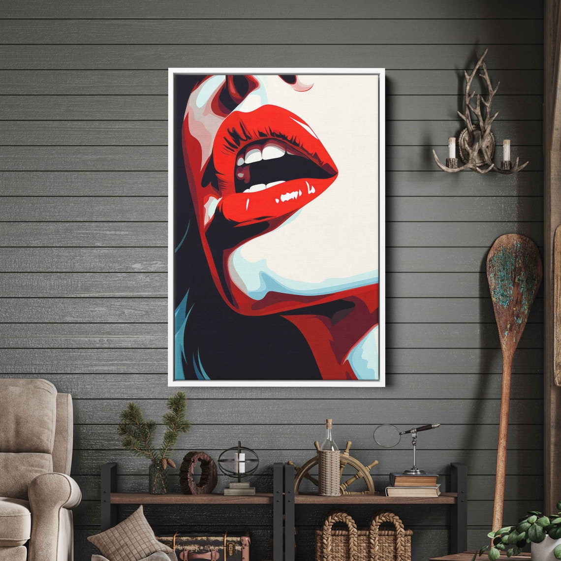 Pop Art Red Lips Poster Print - Image 3