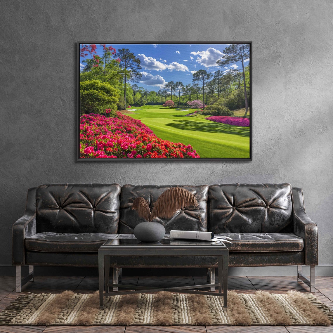 Iconic Azaleas At Augusta National Golf Course Fairway Wall Art Print Gift For Golfer Gift For Him Ready To Hang - Image 3