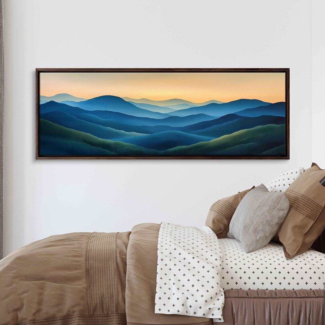 Blue Ridge Mountains Landscape Wall Art Print Waves Of Blue And Green Sunset Glow - Image 3