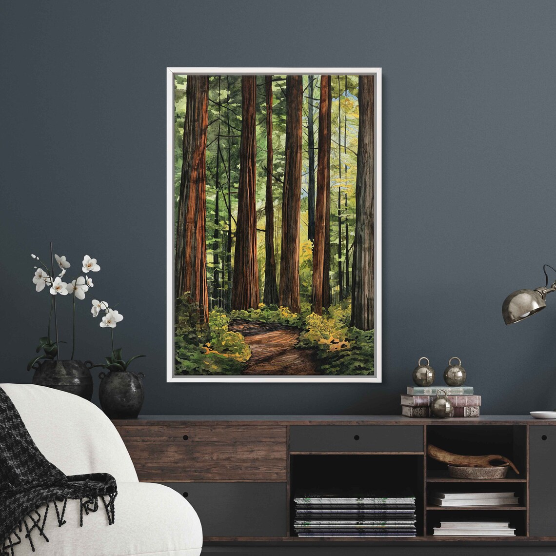 Lush Forest Path Wall Art Print Gift For Nature Lover Wooded Walkway Serene Outdoors Ready To Hang - Image 2