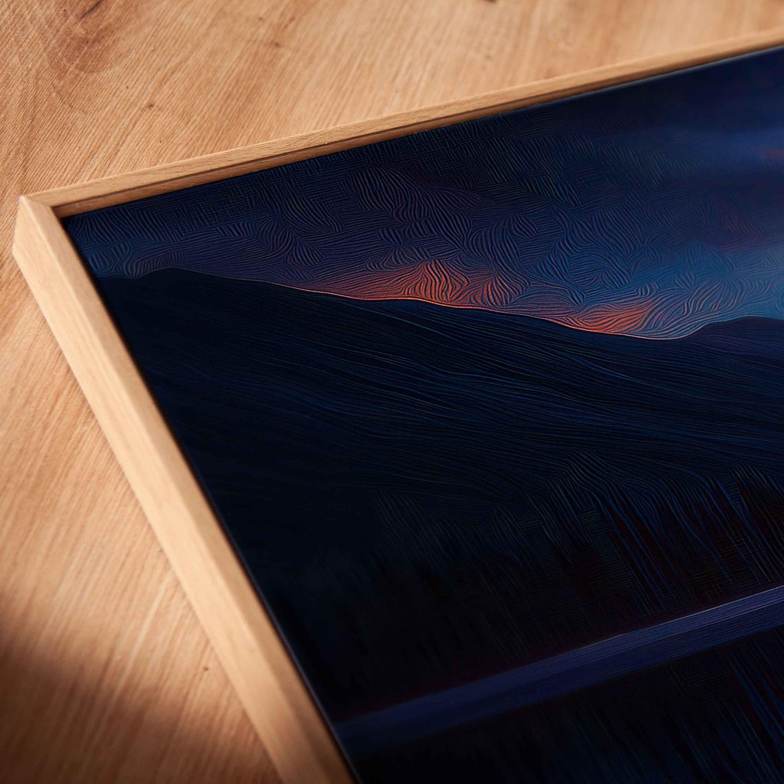 Dramatic Canadian Rockies Wall Art Print Twilight Sky Serene Reflections Oil Painting - Image 2