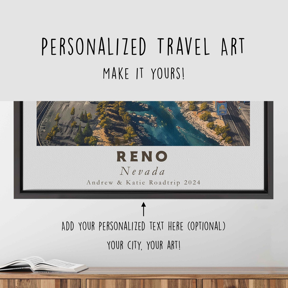Reno Nevada Aerial Truckee River City Mountain Desert Skyline Poster - Image 4