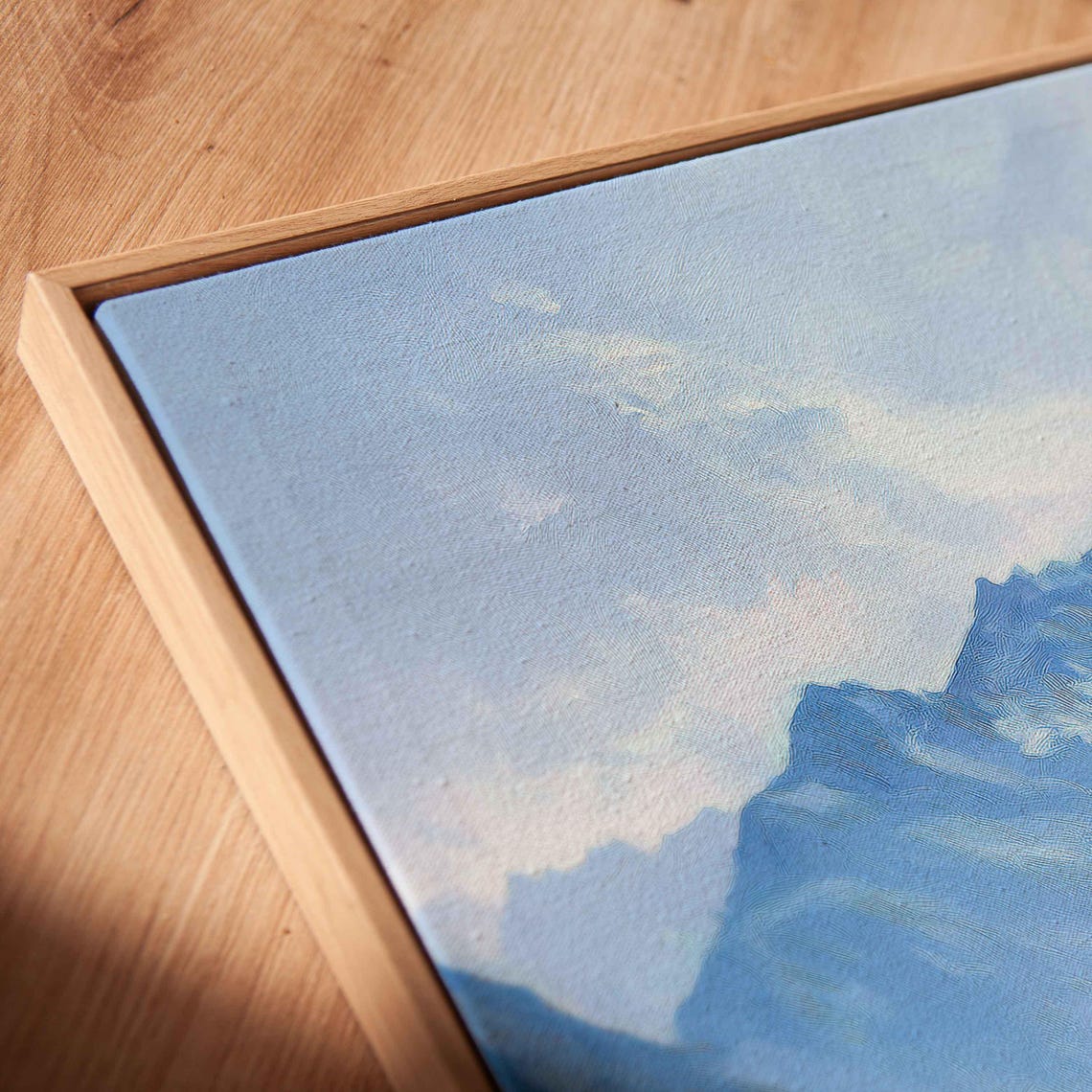 Misty Mountain Valley Blue Peaks Lush Green Slopes Nature Poster - Image 2
