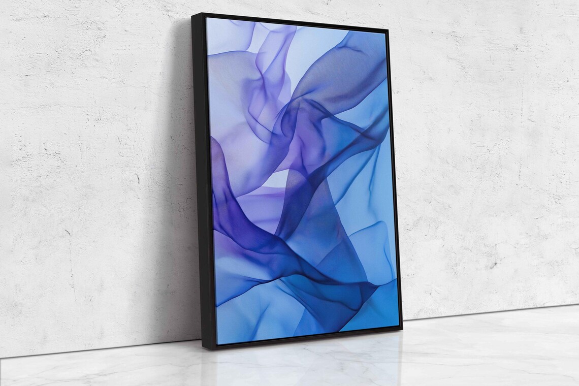 Ethereal Blue And Purple Abstract, Serene Composition - Image 4