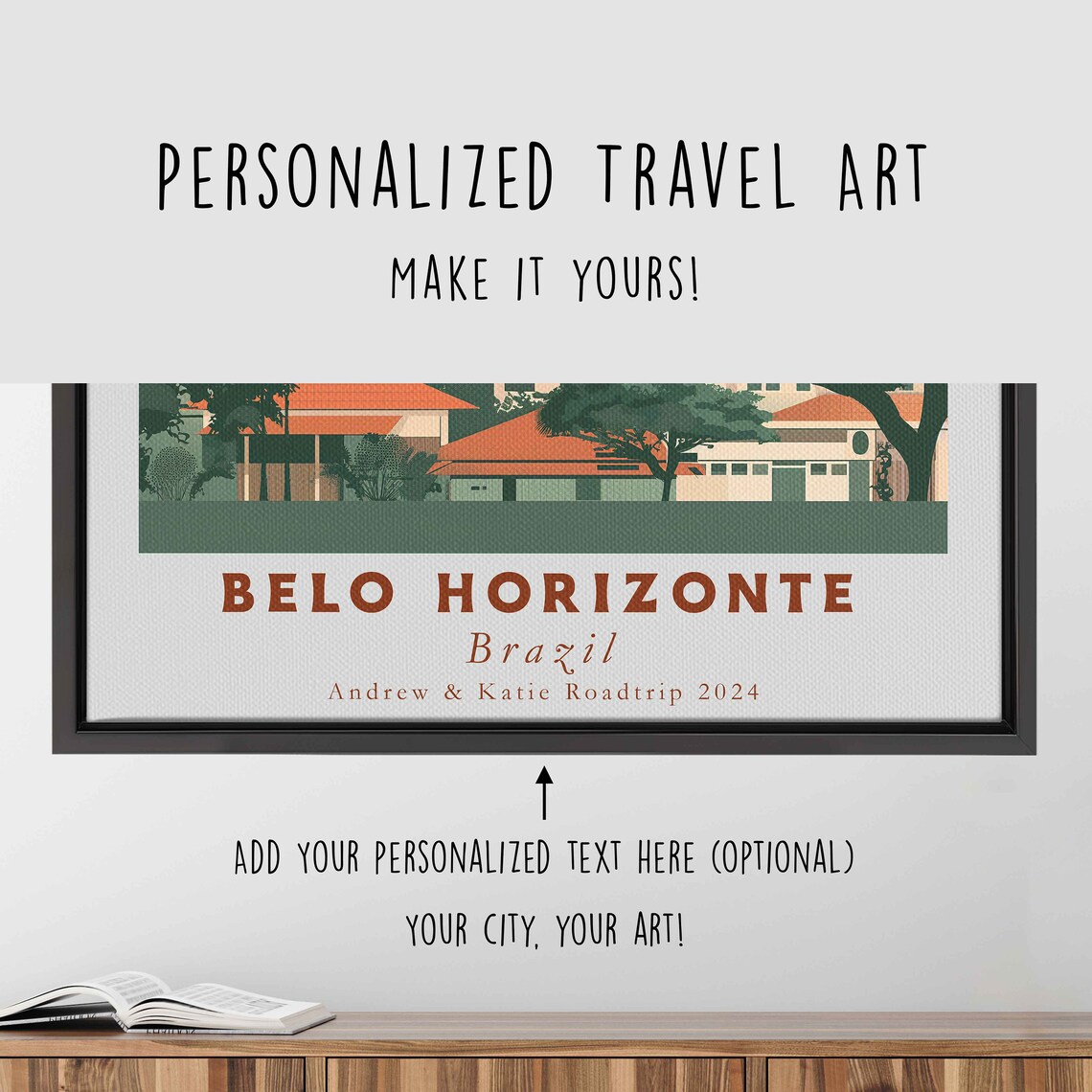 Belo Horizonte Brazil High Rise Skyline Sunset City Travel Poster - Image 4