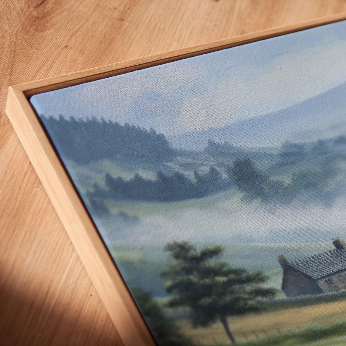 Cabin During Misty Morning English Countryside Acrylic Wall Art Print Peaceful Mountain Stream Ready To Hang - Image 2