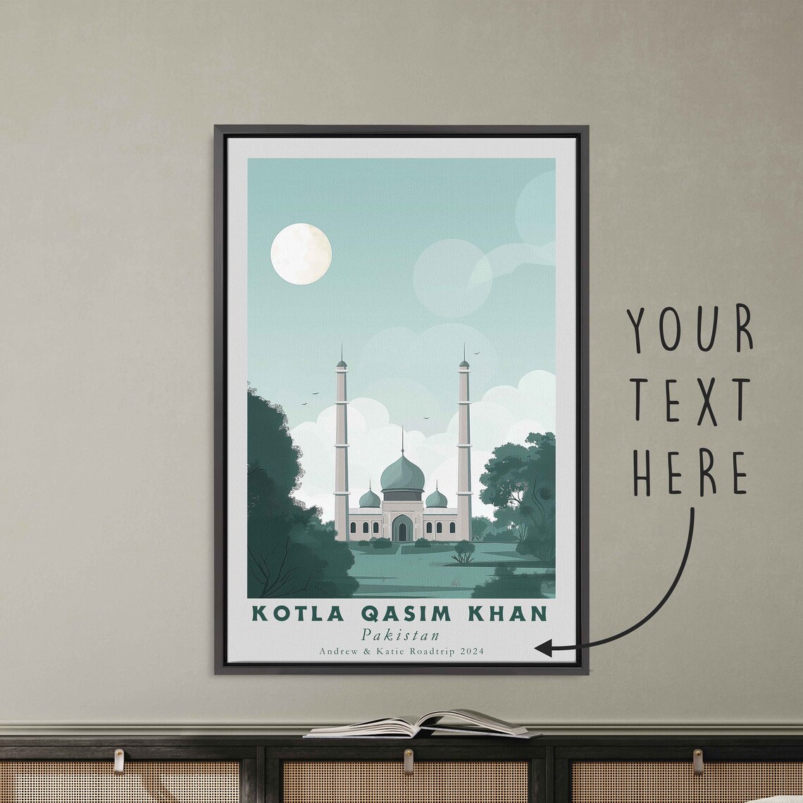 Kotla Qasim Khan Pakistan Acrylic Painting Travel Art Framed Wall Art Framed Fine Art Poster Paper Print Travel Home Decor - Image 3