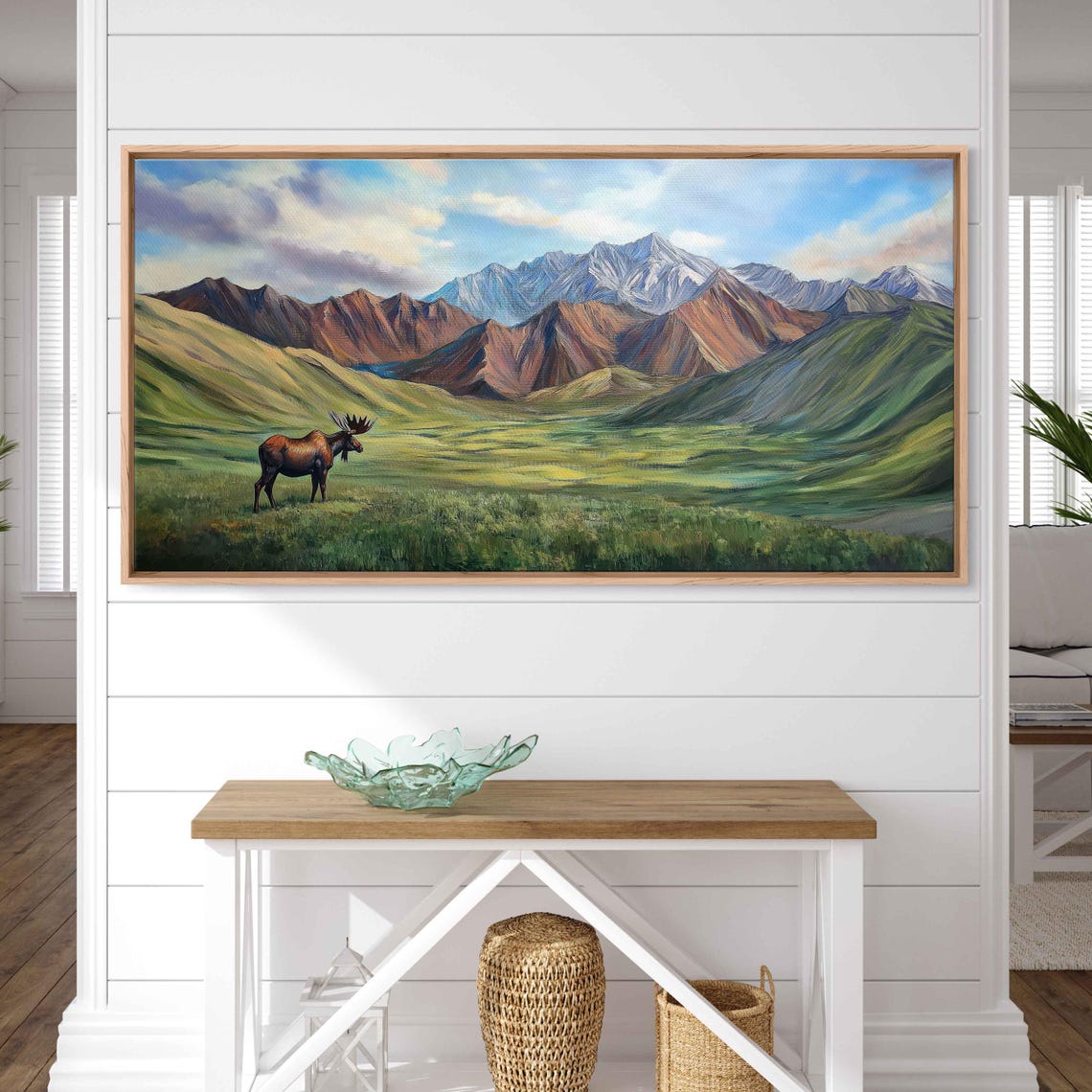 Majestic Moose Mountain Valley Wildlife Scenic Landscape Poster - Image 3