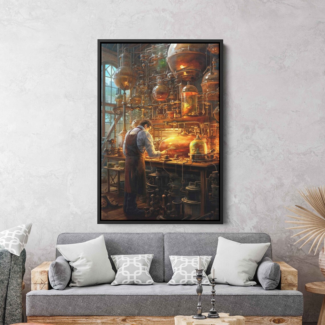 Steampunk Science Lab Experiments Wall Art Print - Image 3