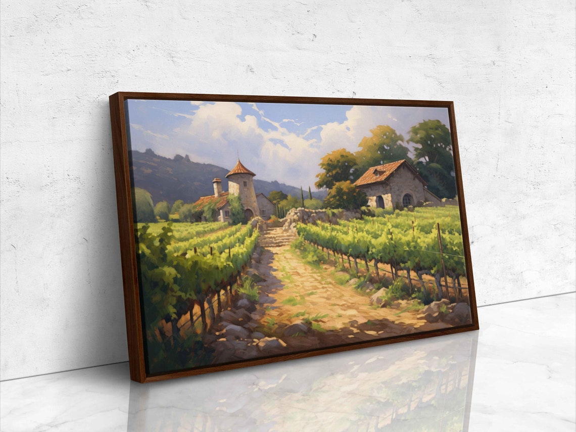 Beautiful Rustic Vineyards Painting Wall Art Reproduction Print Ready To Hang - Image 4