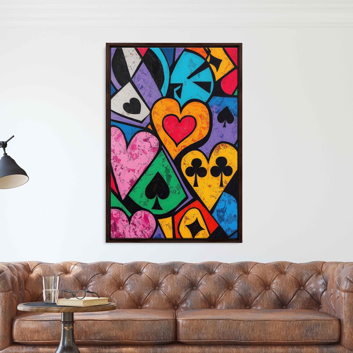 Pop Art Playing Card Suits Art Print, Man Cave Decor