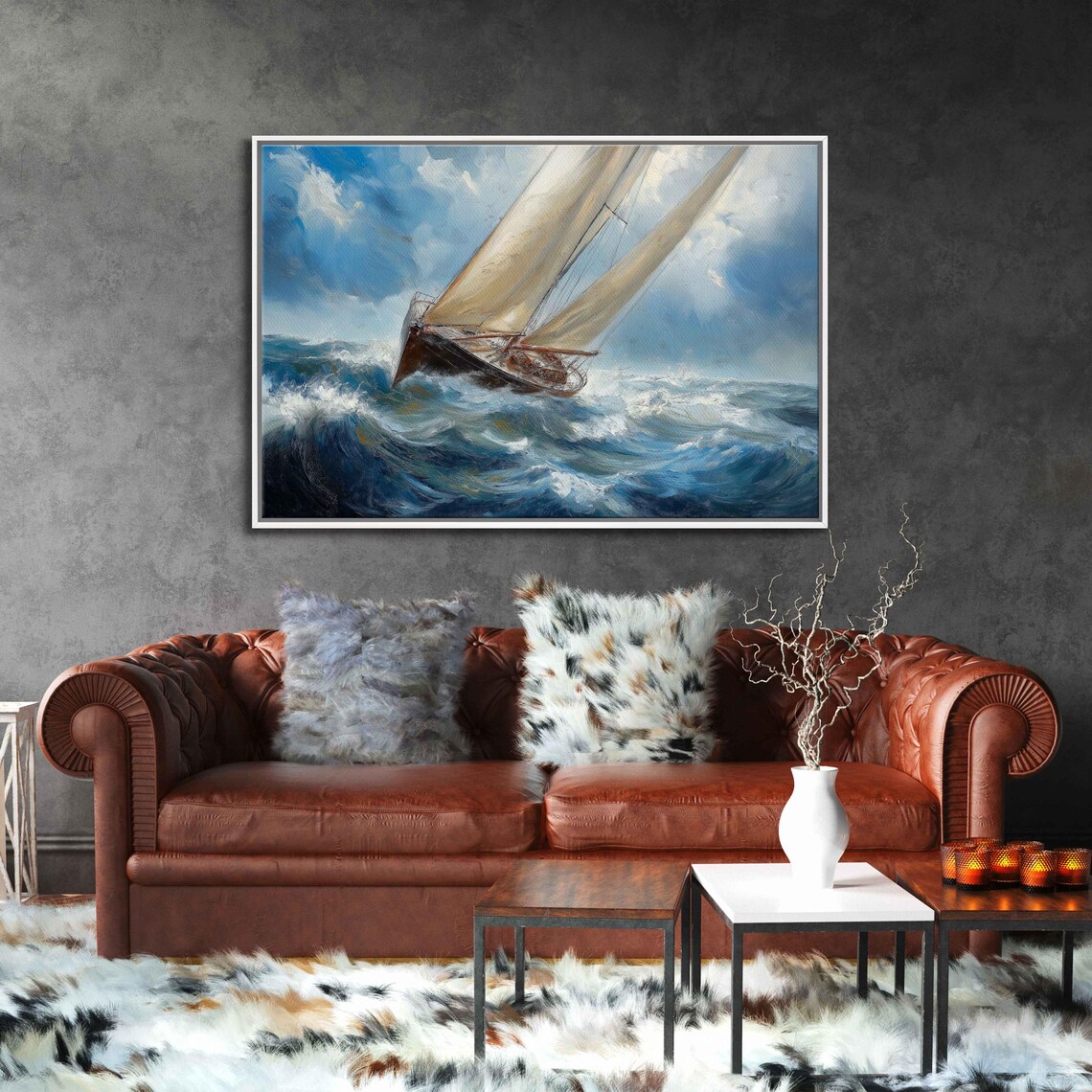 Windsor Sailing Across Windy Sea Art Print - Image 3