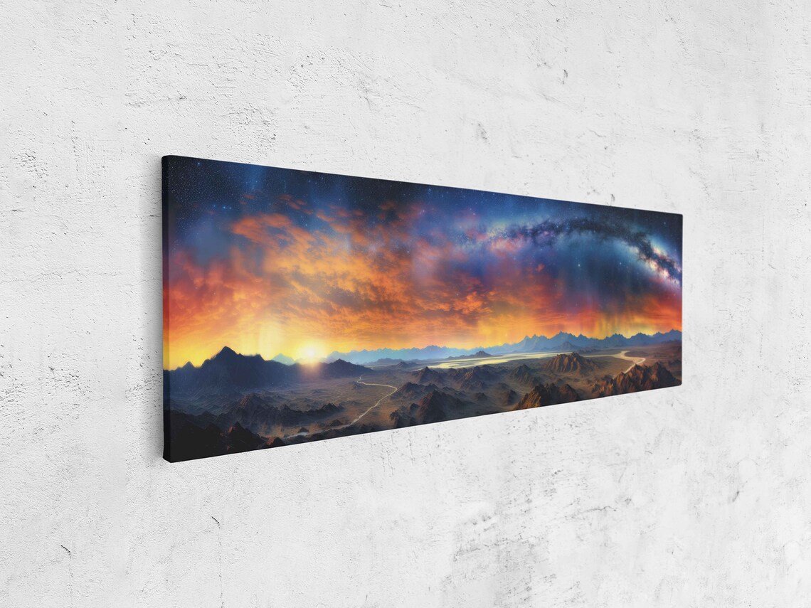 Starry Sky Mountains Art Print, Celestial Landscape - Image 4