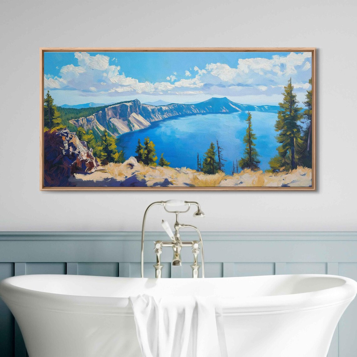 Crater Lake Scenic View Poster, Deep Blue Waters - Image 3