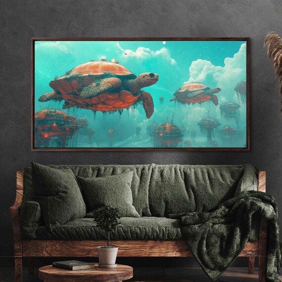 Mystical Floating Turtle Shells, Tropical Fantasy Atmosphere