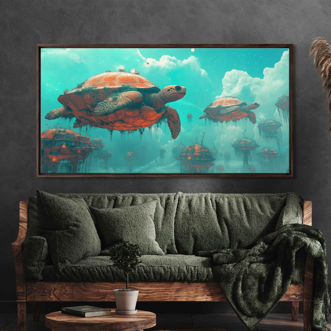 Mystical Floating Turtle Shells, Tropical Fantasy Atmosphere