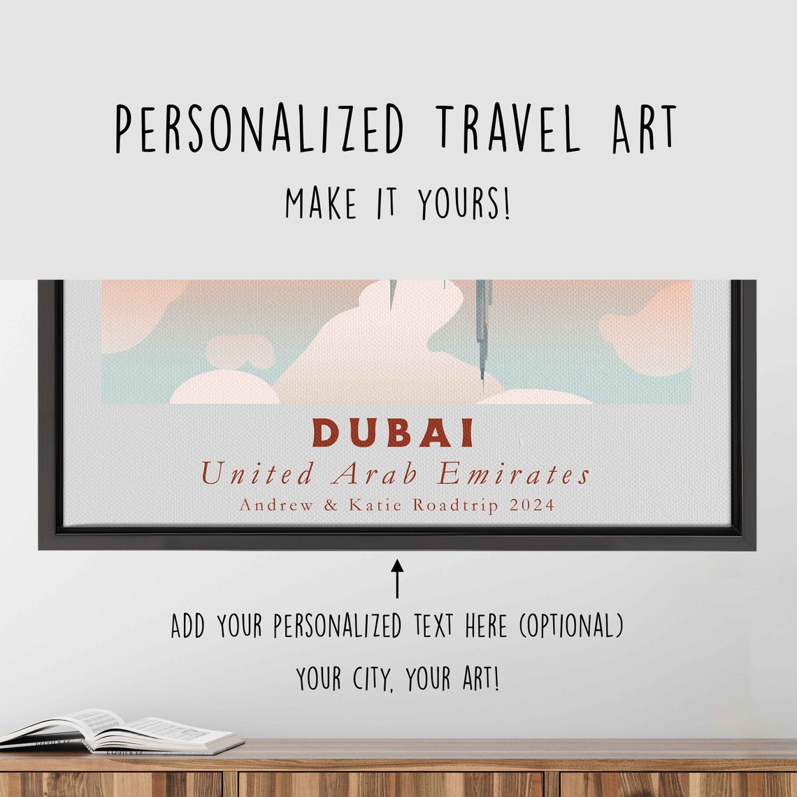 Dubai UAE Burj Khalifa Skyline Water Reflection Sunset Travel Poster - Image 4