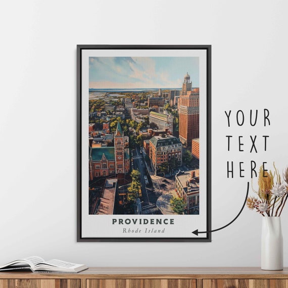 Providence Rhode Island Acrylic Painting Travel Art Framed Wall Art Framed Fine Art Poster Paper Print Travel Home Decor