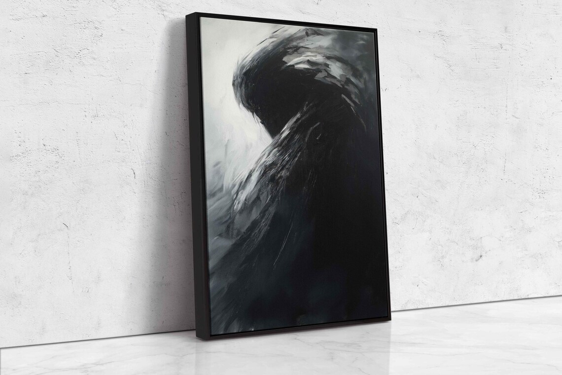 Modern Abstract Monochrome Art Print, Light And Shadow - Image 4