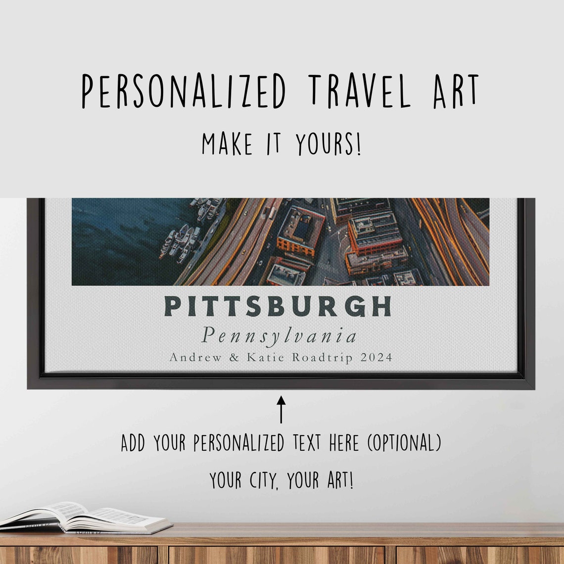 Pittsburgh Pennsylvania River Bridges Downtown Aerial City View Poster - Image 4