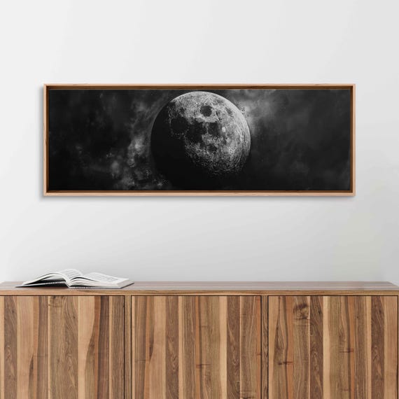 Gothic Moon Dark Sky Oil Painting Ready To Hang